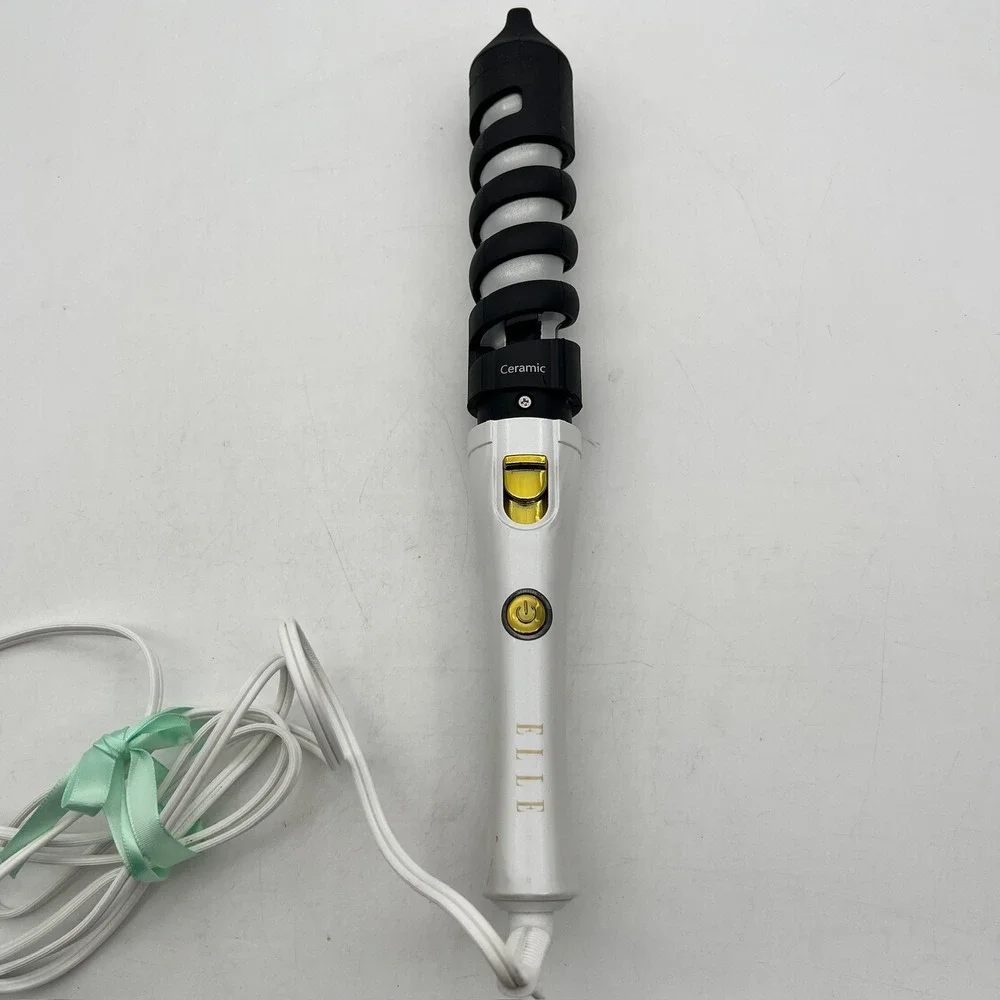 Elle Ceramic Spiral Curling Iron 32mm White Gold EL8410-WHT Hair Styler